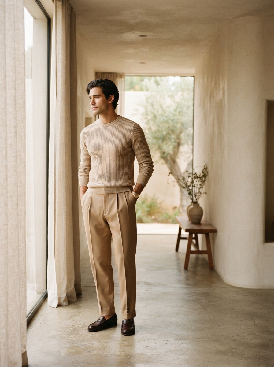 Autumn Knitwear cashmere sweater model